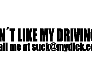 Dont Like My Driving?
